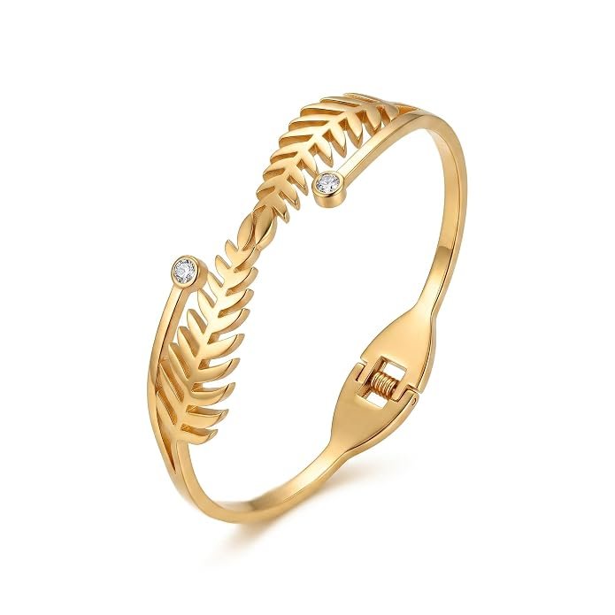 Leaf Bangle Bracelet